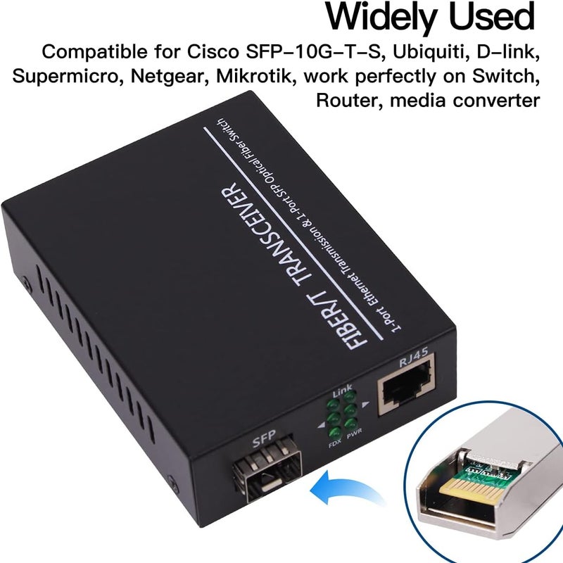GESD 4PCS 1000BASE-T Gigabit SFP to RJ45 Copper Ethernet Modular Transceiver for Cisco,Meraki,Ubiquiti,D/TP Link,Supermicro,Netgear,Broadcom, 1.25G SFP-T CAT5E/CAT6 up to 100m Mikrotik S-RJ01 - Image 4